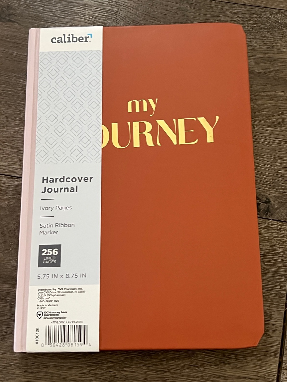 Caliber Hardcover Journal My Journey 256 Ivory Pages Satin Ribbon Marker New